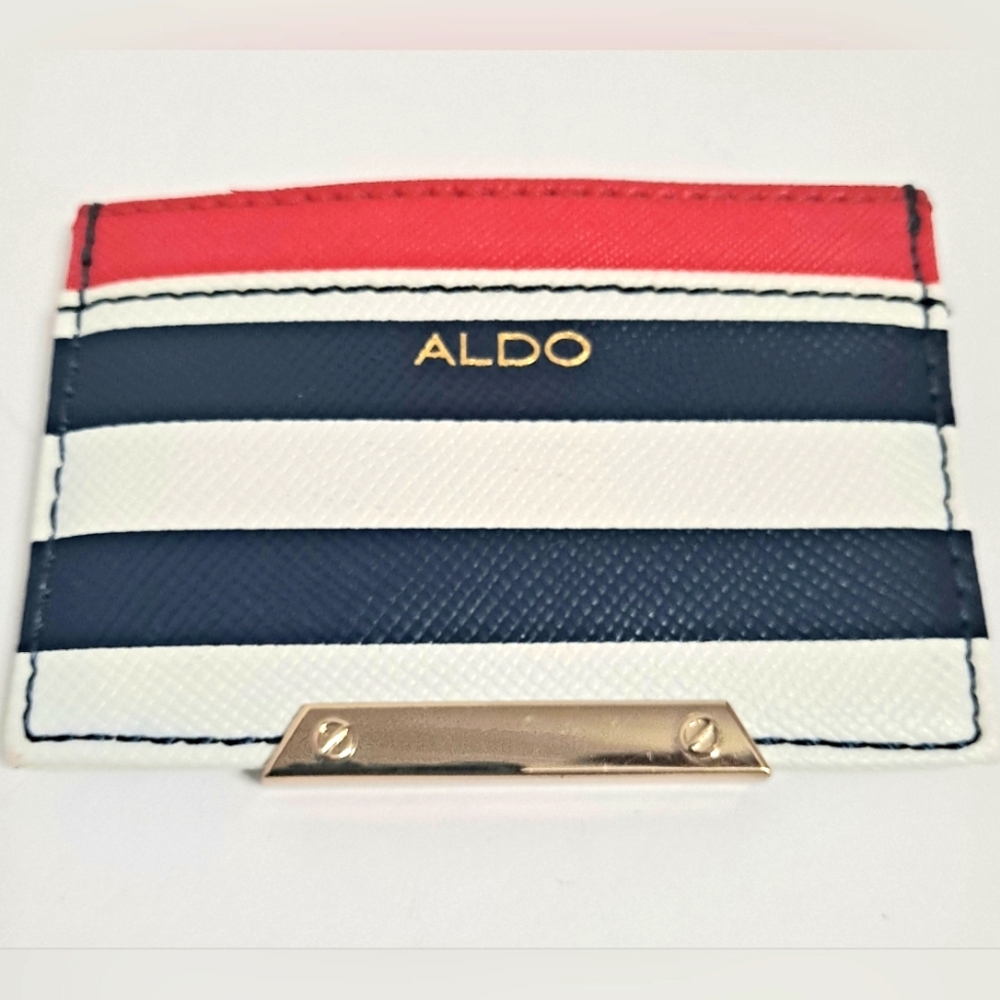 Aldo Tricolor Striped Card Holder EUC